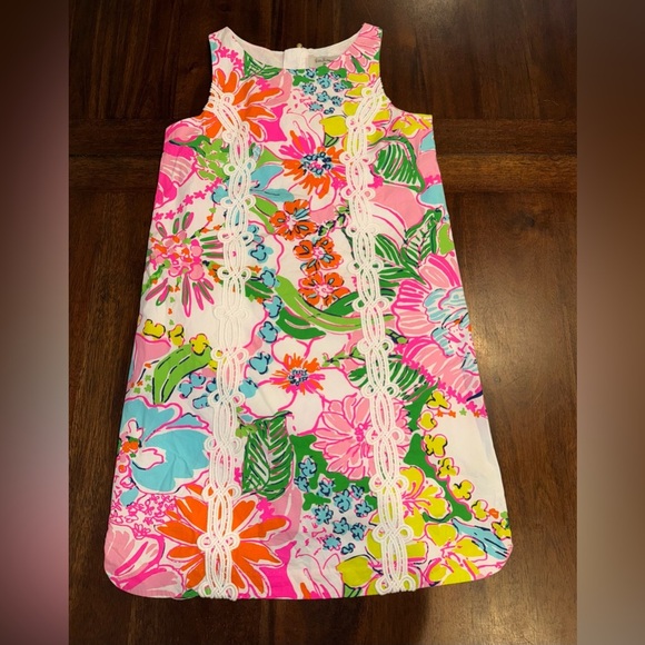 Lilly Pulitzer Target Girls Shift Mini Dress Nosey Posie Girls L (10/12) - Picture 1 of 9